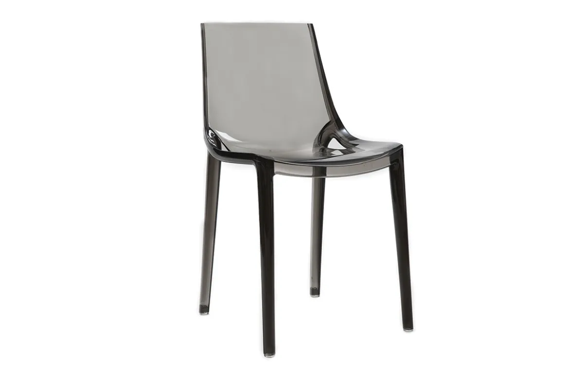 Chaises design empilables gris transparent intérieur - extérieur (lot de 2) YZEL