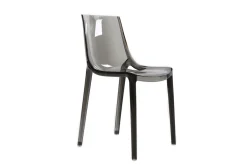 Chaises design empilables gris transparent intérieur - extérieur (lot de 2) YZEL
