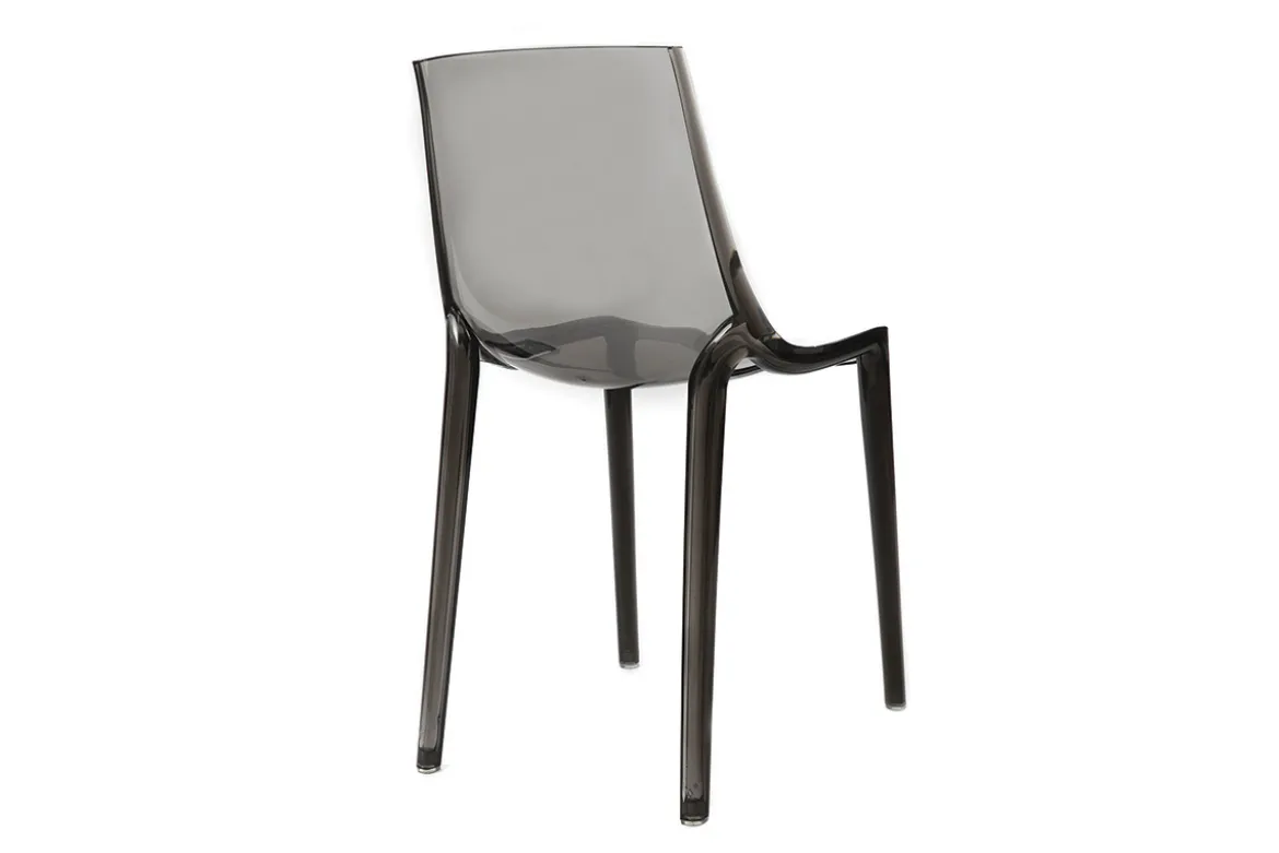Chaises design empilables gris transparent intérieur - extérieur (lot de 2) YZEL