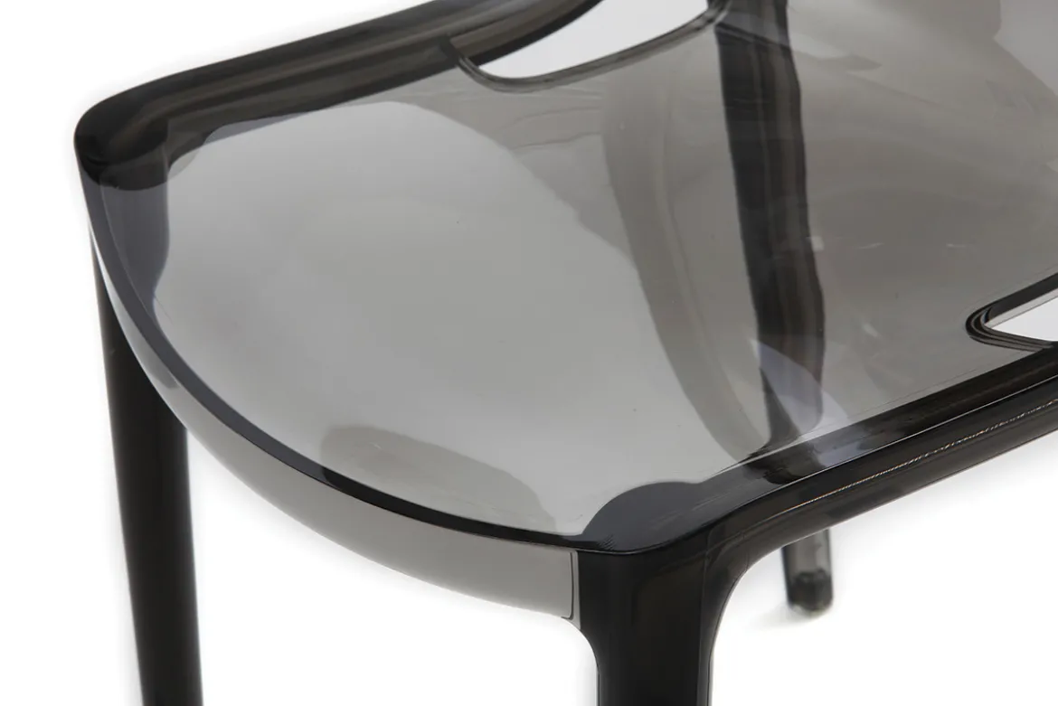 Chaises design empilables gris transparent intérieur - extérieur (lot de 2) YZEL