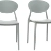 Chaises design empilables gris clair intérieur - extérieur (lot de 2) ANNA