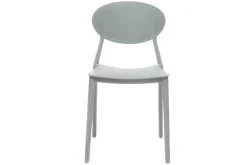 Chaises design empilables gris clair intérieur - extérieur (lot de 2) ANNA