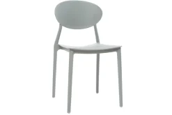 Chaises design empilables gris clair intérieur - extérieur (lot de 2) ANNA