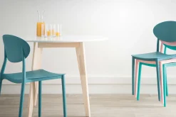 Chaises design empilables gris clair intérieur - extérieur (lot de 2) ANNA