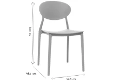 Chaises design empilables gris clair intérieur - extérieur (lot de 2) ANNA