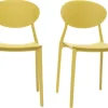 Chaises design empilables jaunes intérieur - extérieur (lot de 2) ANNA