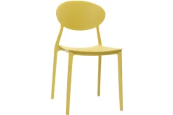 Chaises design empilables jaunes intérieur - extérieur (lot de 2) ANNA
