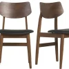 Chaises design en bois foncé et noir (lot de 2) ELION