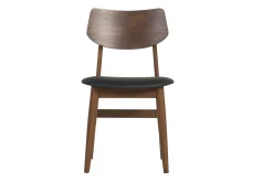 Chaises design en bois foncé et noir (lot de 2) ELION
