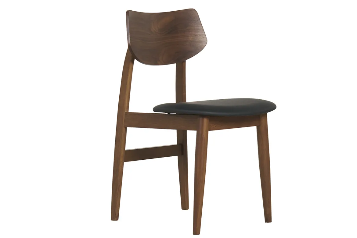Chaises design en bois foncé et noir (lot de 2) ELION