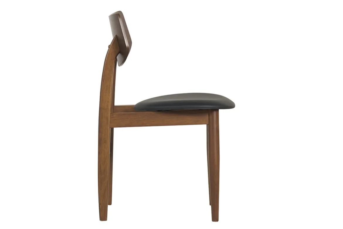 Chaises design en bois foncé et noir (lot de 2) ELION