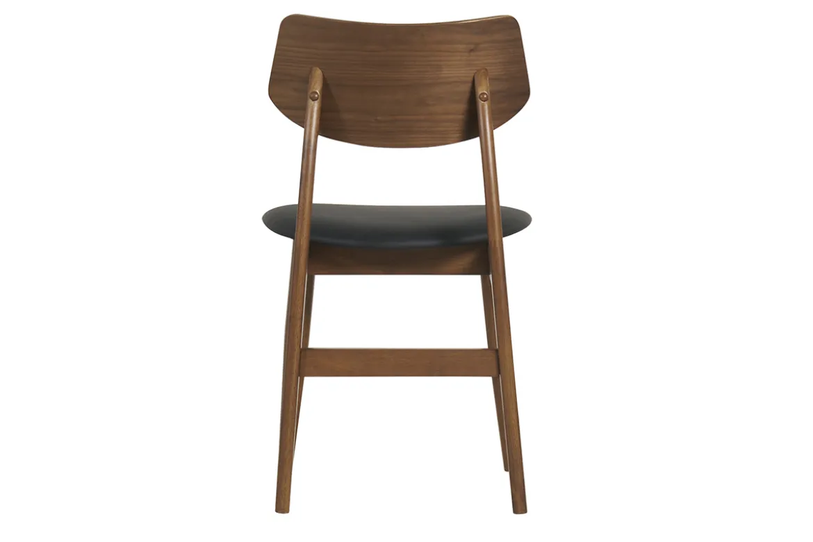 Chaises design en bois foncé et noir (lot de 2) ELION