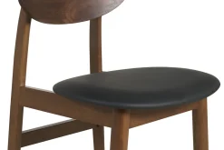 Chaises design en bois foncé et noir (lot de 2) ELION