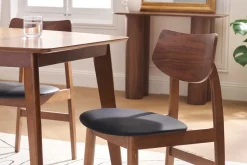 Chaises design en bois foncé et noir (lot de 2) ELION