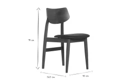 Chaises design en bois foncé et noir (lot de 2) ELION