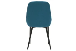 Chaises design en tissu bleu canard et métal noir (lot de 2) HOLO