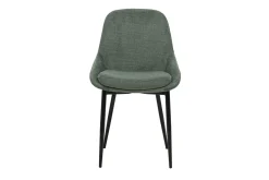 Chaises design en tissu chenille vert kaki et métal noir (lot de 2) HOLO
