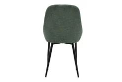 Chaises design en tissu chenille vert kaki et métal noir (lot de 2) HOLO