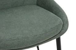 Chaises design en tissu chenille vert kaki et métal noir (lot de 2) HOLO