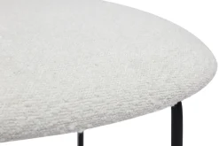 Chaises design en tissu effet laine bouclée blanc, métal noir et cannage rotin (lot de 2) MIRANDA