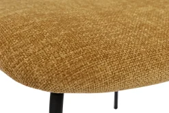 Chaises design en tissu effet velours texturé bronze, métal noir et cannage rotin (lot de 2) MIRANDA