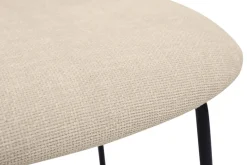 Chaises design en tissu effet velours texturé beige, métal noir et cannage rotin (lot de 2) MIRANDA