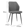 Chaises design en tissu effet velours beige et métal noir (lot de 2) FANETTE