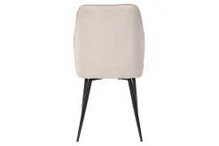 Chaises design en tissu effet velours beige et métal noir (lot de 2) FANETTE