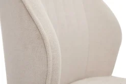 Chaises design en tissu effet velours beige et métal noir (lot de 2) FANETTE