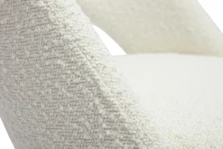 Chaises design en tissu effet laine bouclée blanc et métal noir (lot de 2) COSETTE
