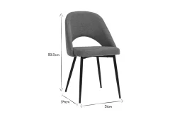 Chaises design en tissu effet laine bouclée blanc et métal noir (lot de 2) COSETTE