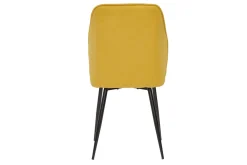 Chaises design en tissu effet velours jaune moutarde et métal noir (lot de 2) FANETTE