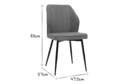 Chaises design en tissu effet velours jaune moutarde et métal noir (lot de 2) FANETTE