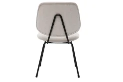 Chaises design en tissu effet velours texturé beige et métal noir (lot de 2) BARNET