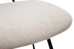 Chaises design en tissu effet velours texturé beige et métal noir (lot de 2) BARNET