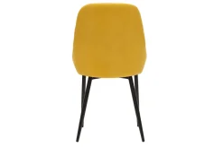 Chaises design en tissu effet velours jaune moutarde et métal noir (lot de 2) HOLO