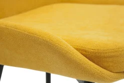 Chaises design en tissu effet velours jaune moutarde et métal noir (lot de 2) HOLO