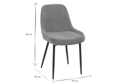 Chaises design en tissu effet velours jaune moutarde et métal noir (lot de 2) HOLO