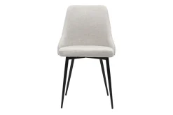 Chaises design en tissu effet velours beige naturel et métal noir (lot de 2) CULT