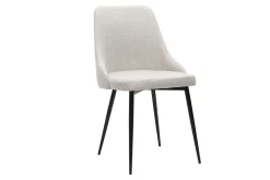 Chaises design en tissu effet velours beige naturel et métal noir (lot de 2) CULT