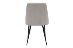 Chaises design en tissu effet velours beige naturel et métal noir (lot de 2) CULT