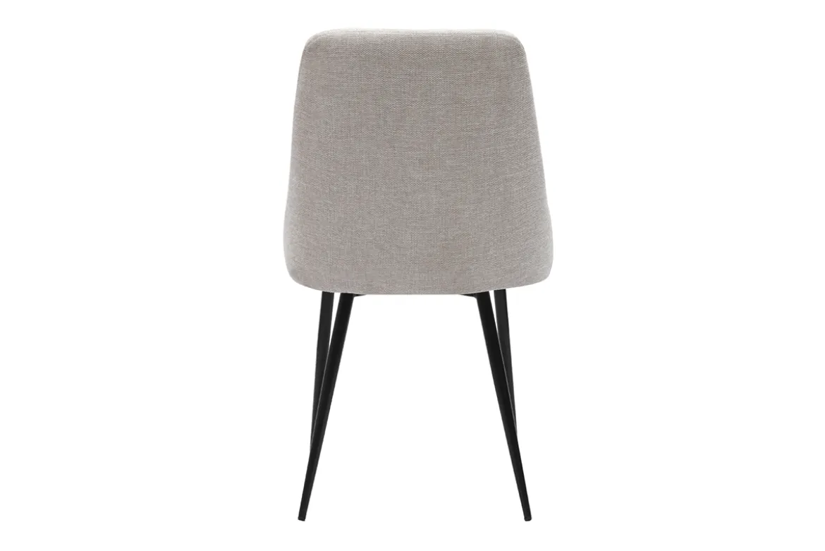 Chaises design en tissu effet velours beige naturel et métal noir (lot de 2) CULT