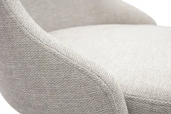 Chaises design en tissu effet velours beige naturel et métal noir (lot de 2) CULT