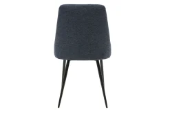 Chaises design en tissu effet velours texturé bleu foncé et métal noir (lot de 2) CULT