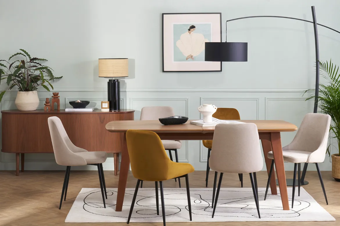 Chaises design en tissu effet velours texturé bleu foncé et métal noir (lot de 2) CULT