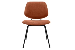 Chaises design en tissu effet velours terre brûlée et métal noir (lot de 2) BARNET