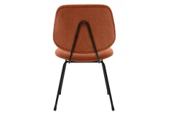 Chaises design en tissu effet velours terre brûlée et métal noir (lot de 2) BARNET