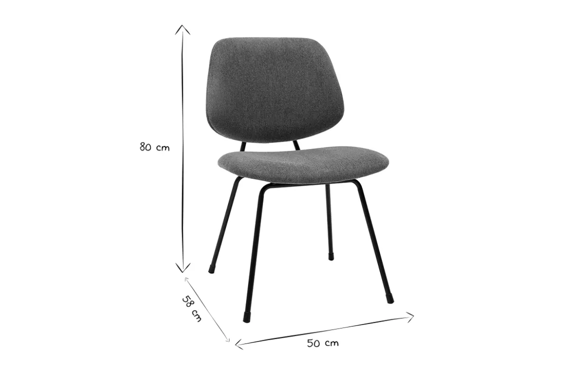 Chaises design en tissu effet velours terre brûlée et métal noir (lot de 2) BARNET