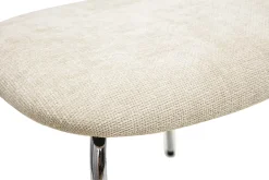 Chaises design en tissu effet velours texturé beige, métal chromé et cannage rotin (lot de 2) MIRANDA