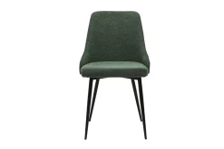 Chaises design en tissu effet velours texturé vert foncé et métal noir (lot de 2) CULT